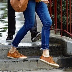 NWOT Frye Mindy Low Lace Leather Sneaker, Cognac (Brown), Size 8